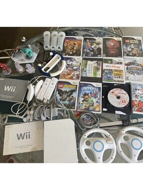 Nintendo Wii Console GameCube Huge Bundle Wii Sports Star Wars Tested 12 Games!